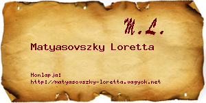 Matyasovszky Loretta névjegykártya